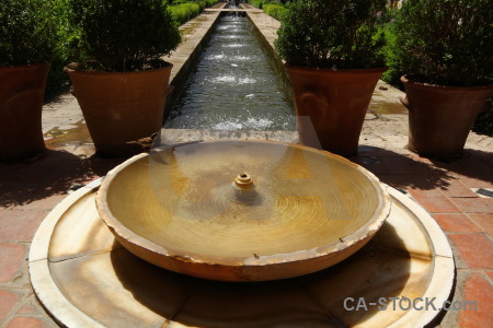 Fountain pond la alhambra de granada orange brown.