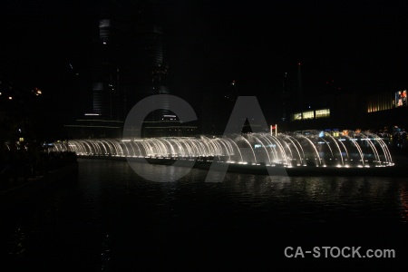 Fountain water middle east uae night.