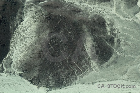 Geoglyph nazca aerial peru south america.