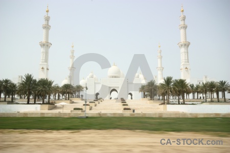 Grass asia archway mosque abu dhabi.