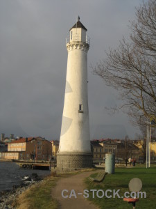 Gray building lighthouse.