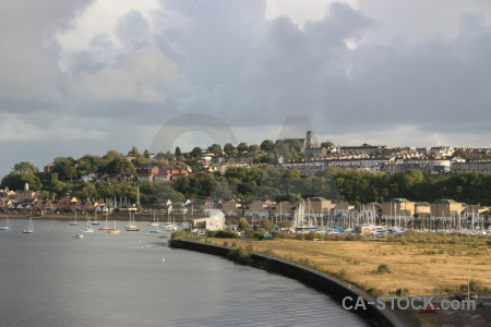 Gray sky coast landscape.