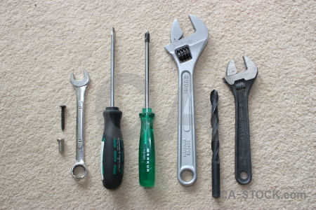 Gray tool screwdriver spanner object.