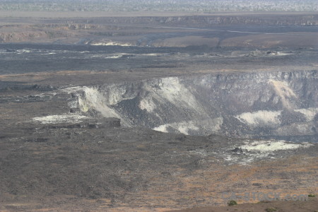 Gray volcanic crater.