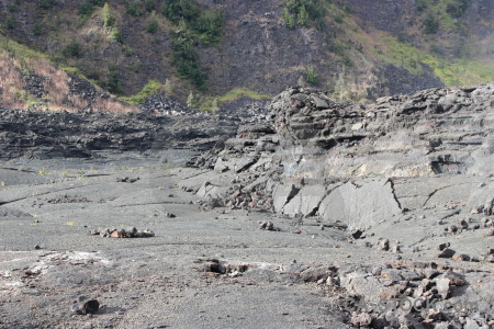 Gray volcanic crater lava.
