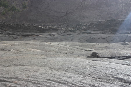 Gray volcanic lava crater.