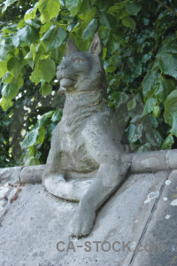 Green animal statue.