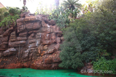 Green cliff rock.