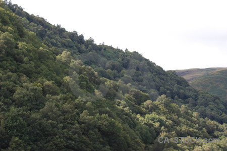 Green mountain white landscape.