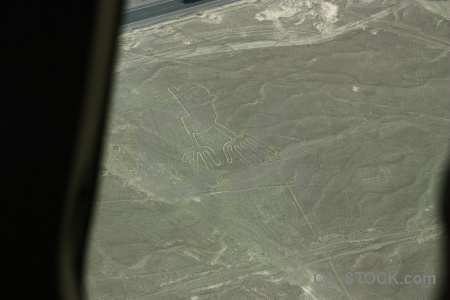 Hands nazca south america lines flying.