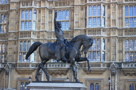 Horse blue animal statue.