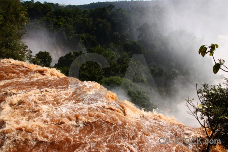 Iguacu falls spray waterfall iguazu south america.
