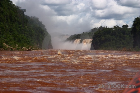 Iguassu falls cloud spray iguazu river iguacu.