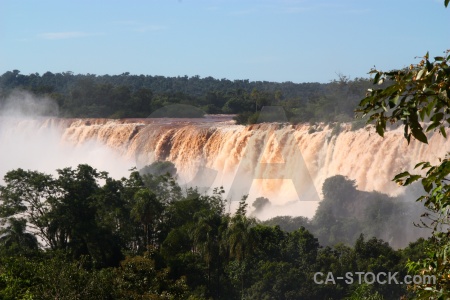 Iguazu falls iguassu sky south america tree.