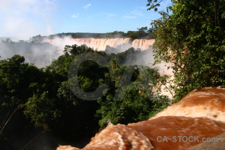 Iguazu falls iguazu river south america spray water.