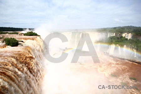 Iguazu river waterfall spray water iguacu falls.