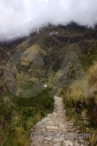 Inca trail andes path peru cloud.
