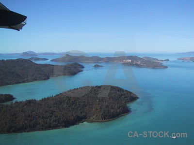 Island blue water aerial sea.