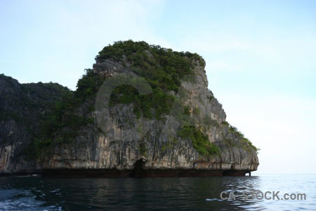 Island limestone rock thailand phi island.