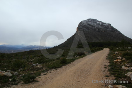 Javea mountain path montgo spain.