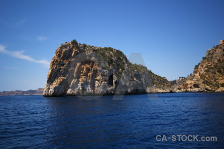 Javea sea rock blue cliff.