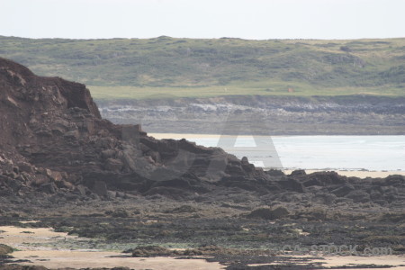 Landscape gray coast rock white.