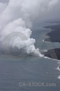 Landscape volcanic smoke.