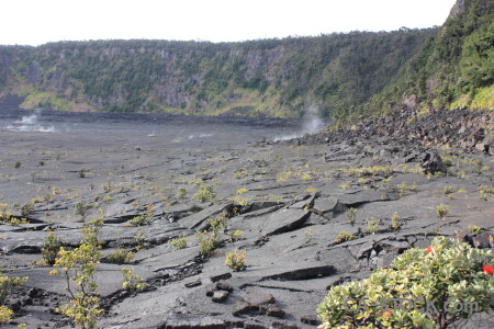 Lava volcanic white crater.