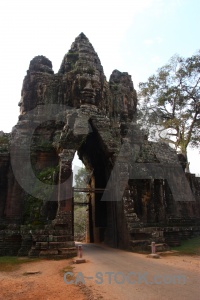 Lichen ruin angkor thom southeast asia buddhist.