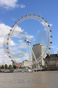 London eye building modern ferris wheel.