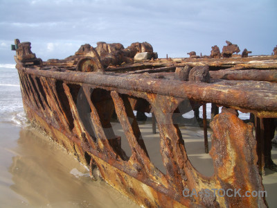 Maheno rust shipwreck ship vehicle.