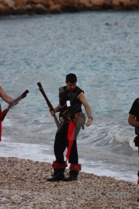 Moors beach water costume musket.