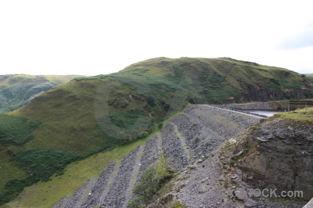 Mountain green white landscape.