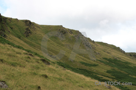 Mountain green white landscape.