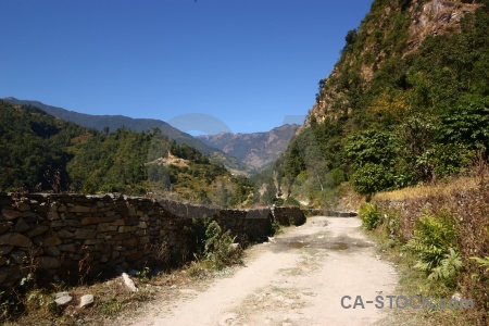 Mountain path annapurna sanctuary trek nepal asia.