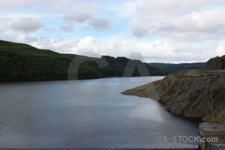 Mountain white water lake landscape.