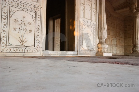 Mughal marble pillar building monument.