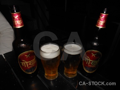 Nepal thamel south asia glass beer.