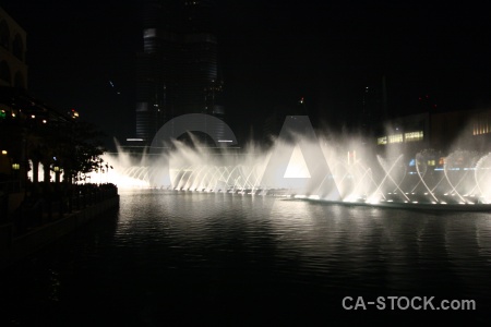 Night western asia fountain dubai water.