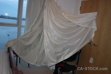 Object gray brown cloth curtain.