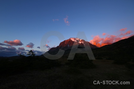 Patagonia trek cloud torres del paine sunset.