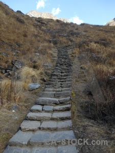 Path modi khola valley nepal annapurna sanctuary trek altitude.