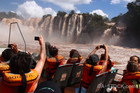Person iguacu falls unesco sky waterfall.