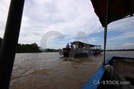 Person river sky vietnam mekong delta.