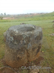 Phonsavan urn southeast asia stone fungus.