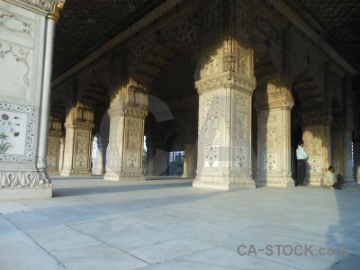 Pillar column red fort building south asia.