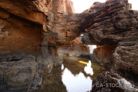 Pool cave reflection spain water.