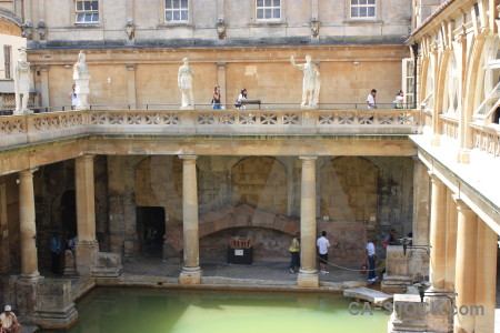 Pool roman baths europe person building.