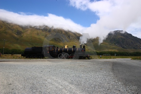Railway sky steam south island stone.