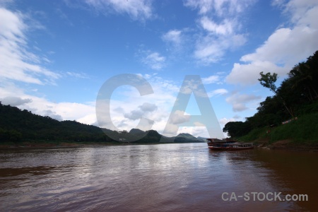 River mekong river boat vehicle asia.